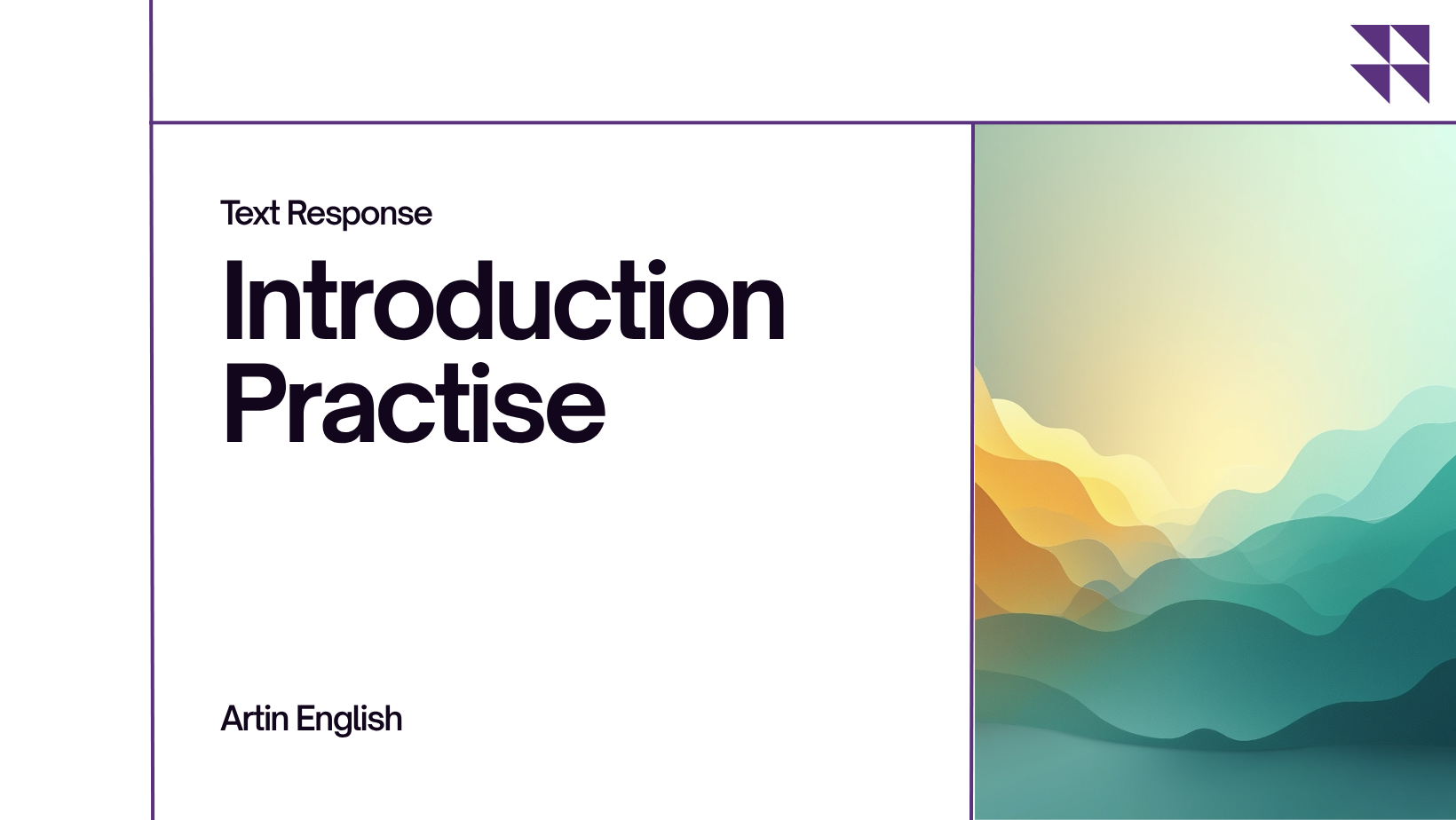 Text Response Introduction Practise